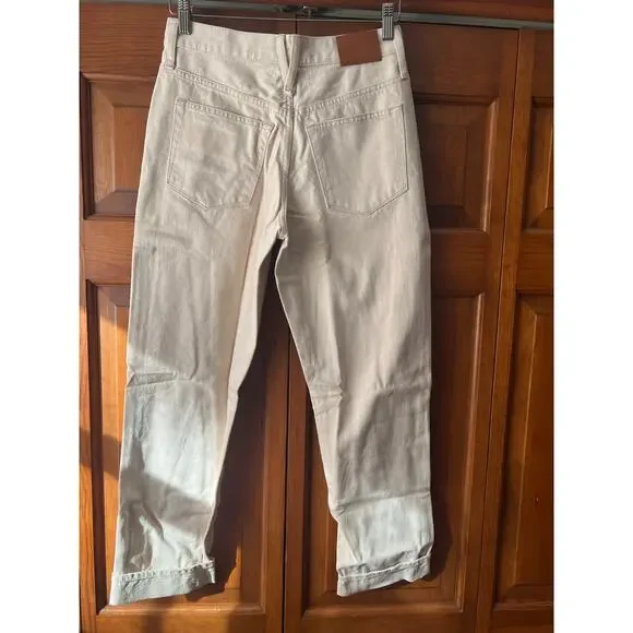 NWT J. Crew Women's Slouchy Boyfriend Denim Jeans in Ecru White (Beige) Size 24 - Picture 12 of 16